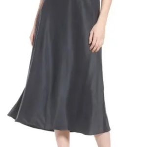 Eileen Fisher Graphite Silk Bias Cut Skirt Size M NWT